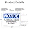 Signmission Flammable Liquid Isopropanol Alcohol OSHA Notice Sign, Plastic, 18in W x 12in L, 2PK OS-2PACK-NS-P-1218-L-12763 - alternate 5